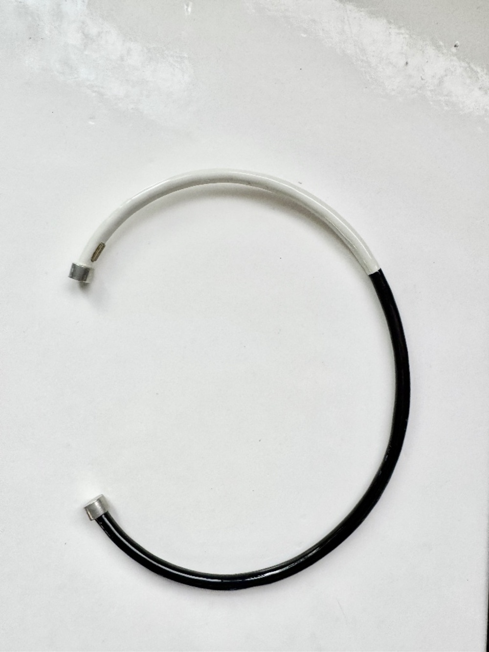 Orly Genger by Jaclyn Mayer black & white enamel choker necklace collar